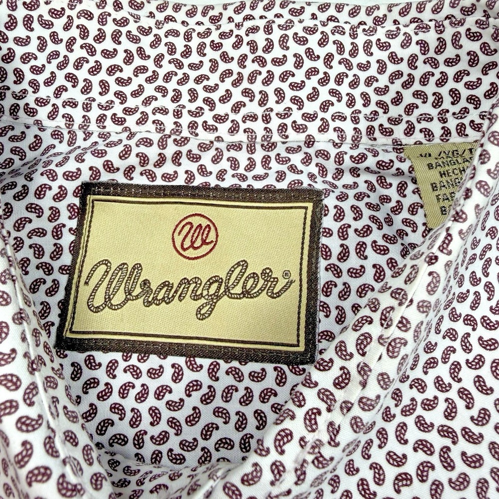 Wrangler Wrancher Long Sleeve Button-Down * All Over Paisley Print *Men's XL * - Picture 3 of 11